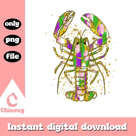 Mardi gras colorful lobster png, mardi gras png, lobster png