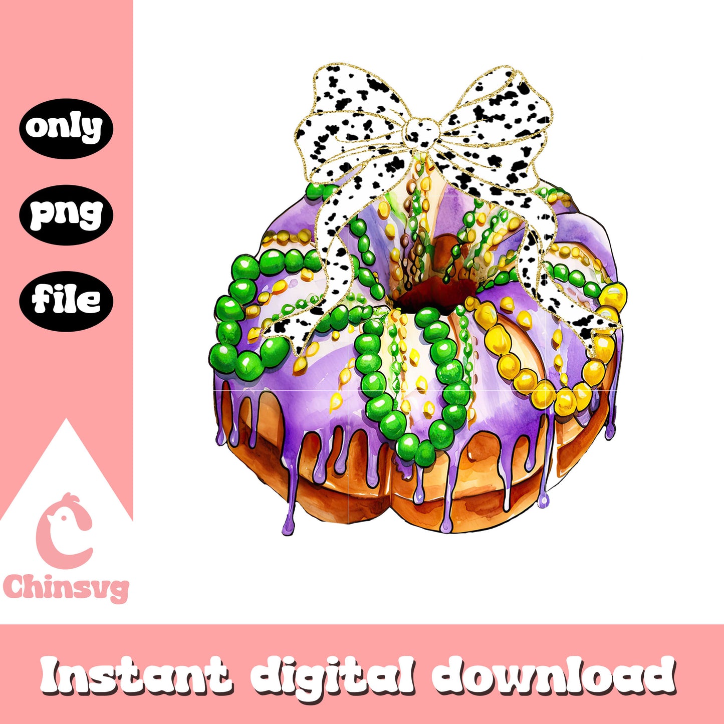Mardi gras donut bow png, parades today new orleans png