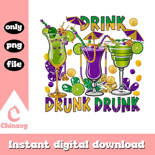 Mardi gras drink digital png, mardi gras cruise ship png