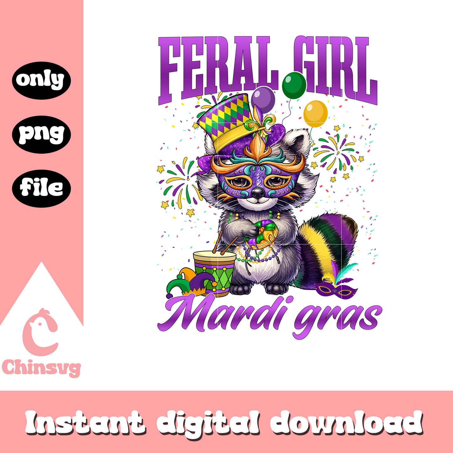 Mardi gras feral girl png, mardi gras spring break​ png