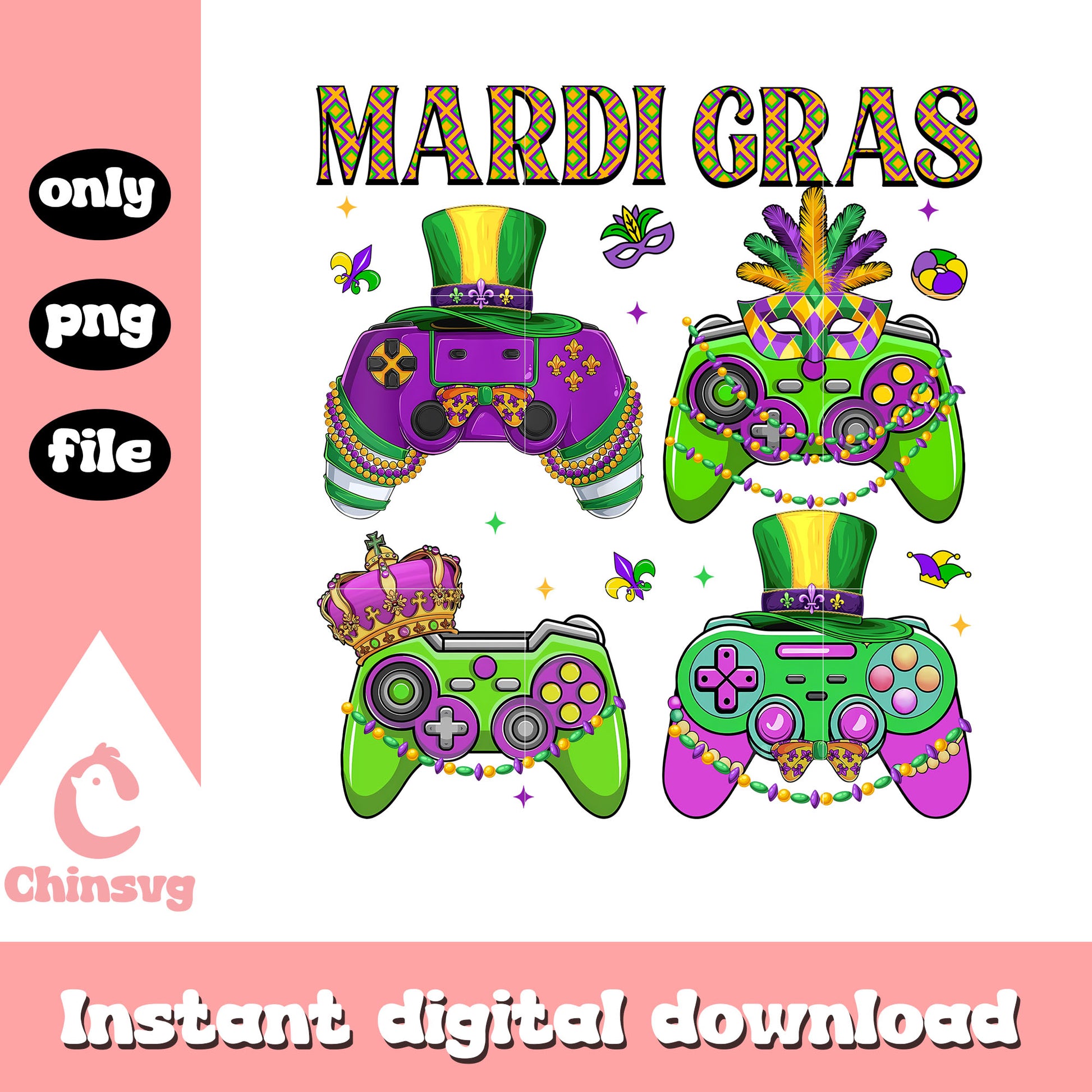 Mardi gras game controller png, mardi gras in new orleans​ png
