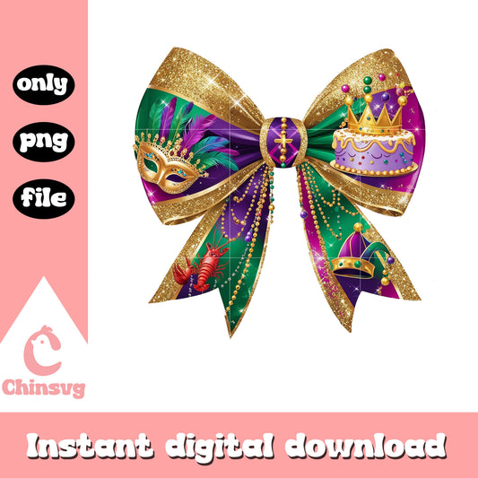 Mardi gras glitter birthday png, mardi gras birthday card png