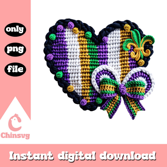 Mardi gras heart bow png, when is mardi gras 2025​​ png