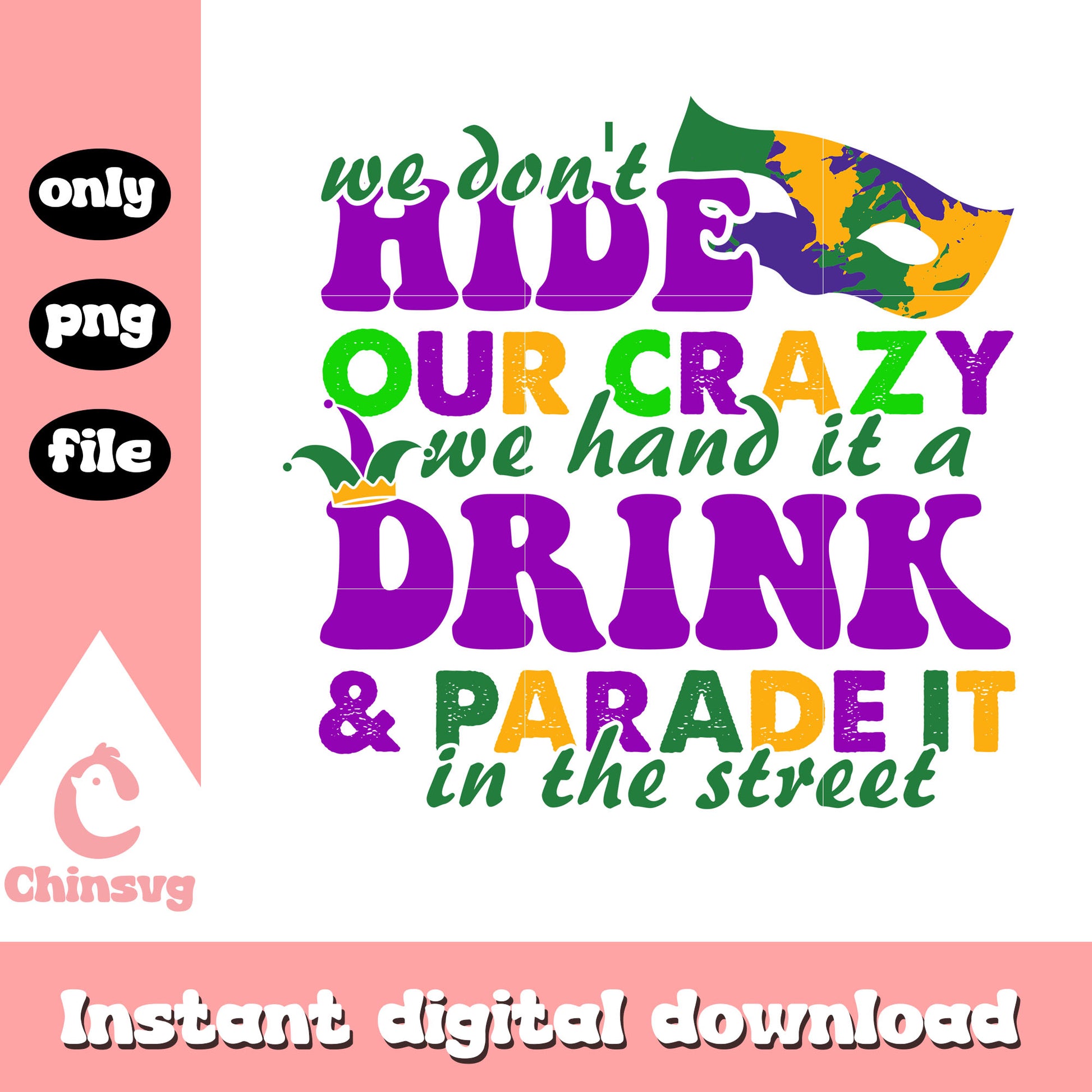 Mardi gras hide colorful png, mardi gras in new orleans​ png