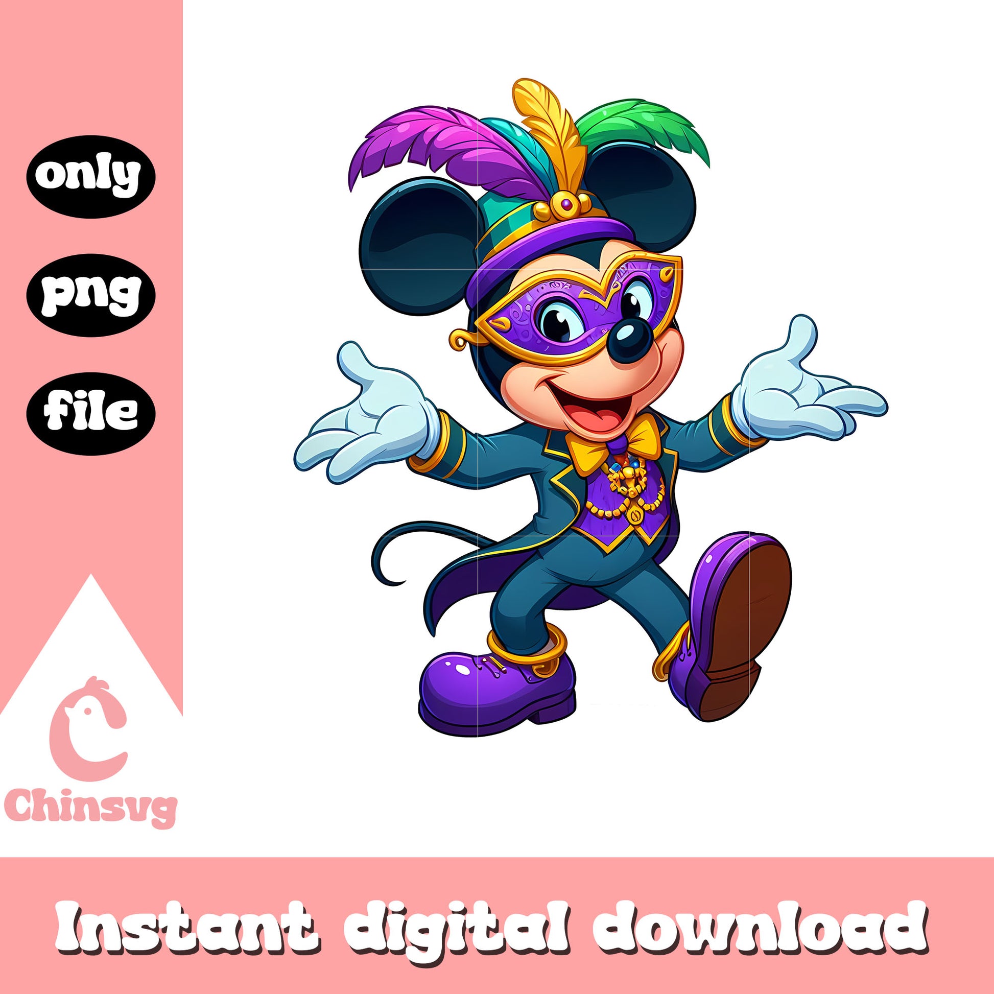 Mardi gras mickey outfit png, mardi gras png, disney character png