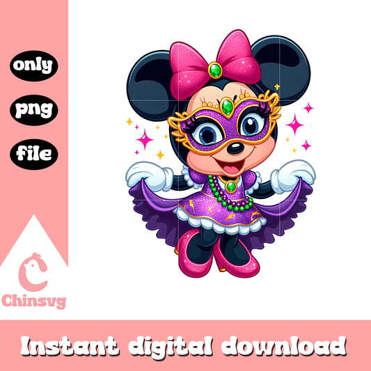 Mardi gras minnie vintage clothes png, mardi gras clothes png