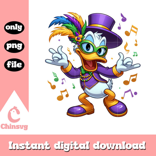 Mardi gras outfit design png, mardi gras png, donald duck png