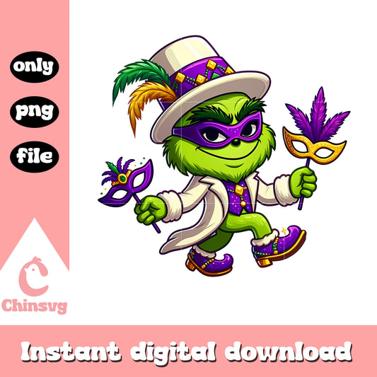 Mardi gras outfit grinch character png, mardi gras png, grinch png