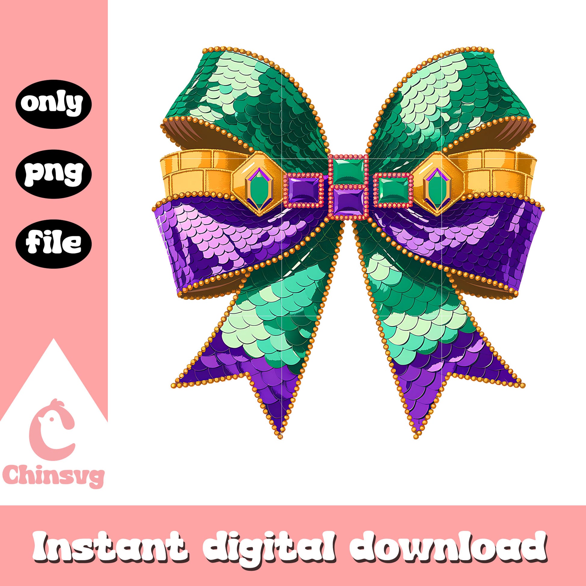 Mardi gras pattern bow design png, happy mardi gras png