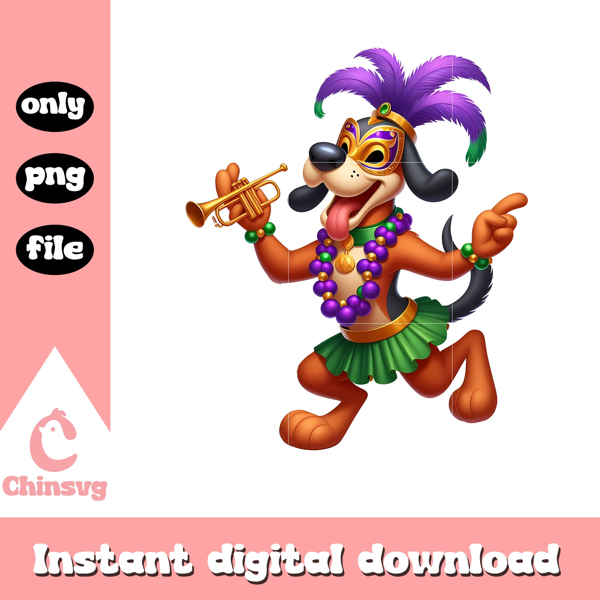 Mardi gras pluto outfit png, pluto character png, mardi gras png