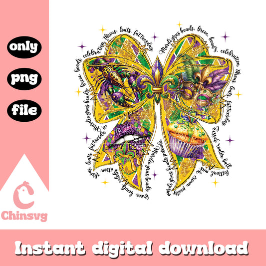 Mardi gras quotes ribbon design png, mardi gras png, quotes png