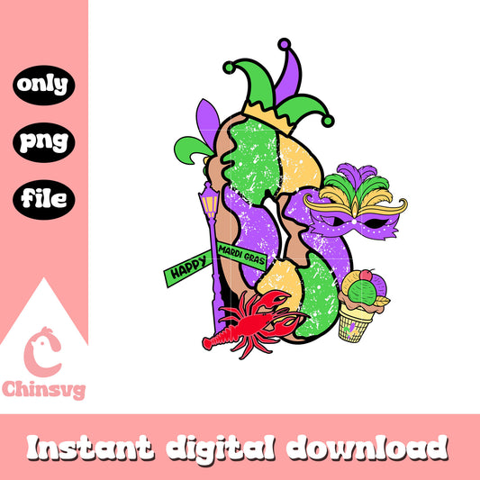 Mardi gras sticker custom png, carnival mardi gras​ png