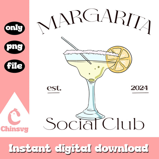 Margarita social club design png, margarita​ png, summer quote​ png