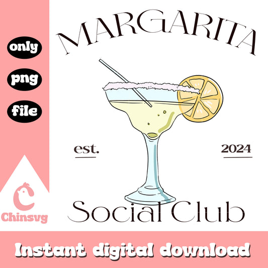 Margarita social club est 2024 png, social club png, cocktail png