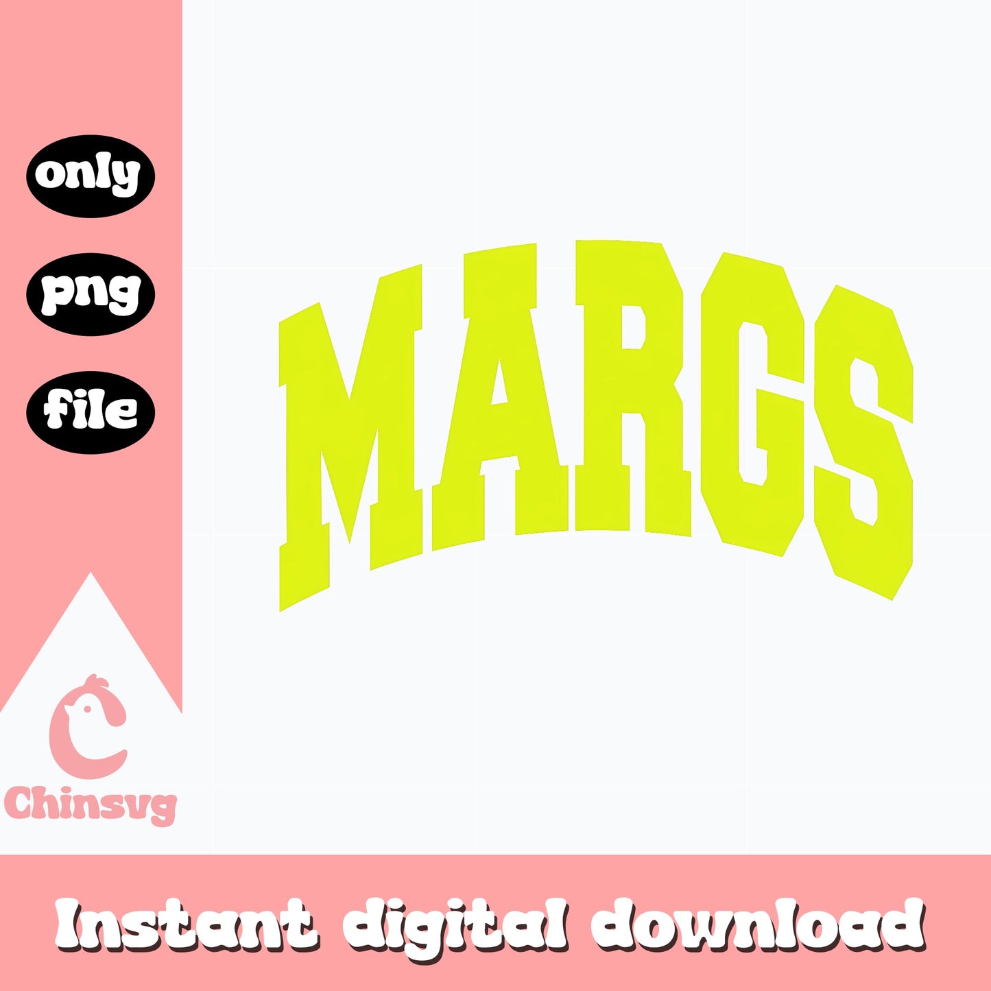 Margs Arch PNG, Margarita Varsity Letter, Funny Drink PNG