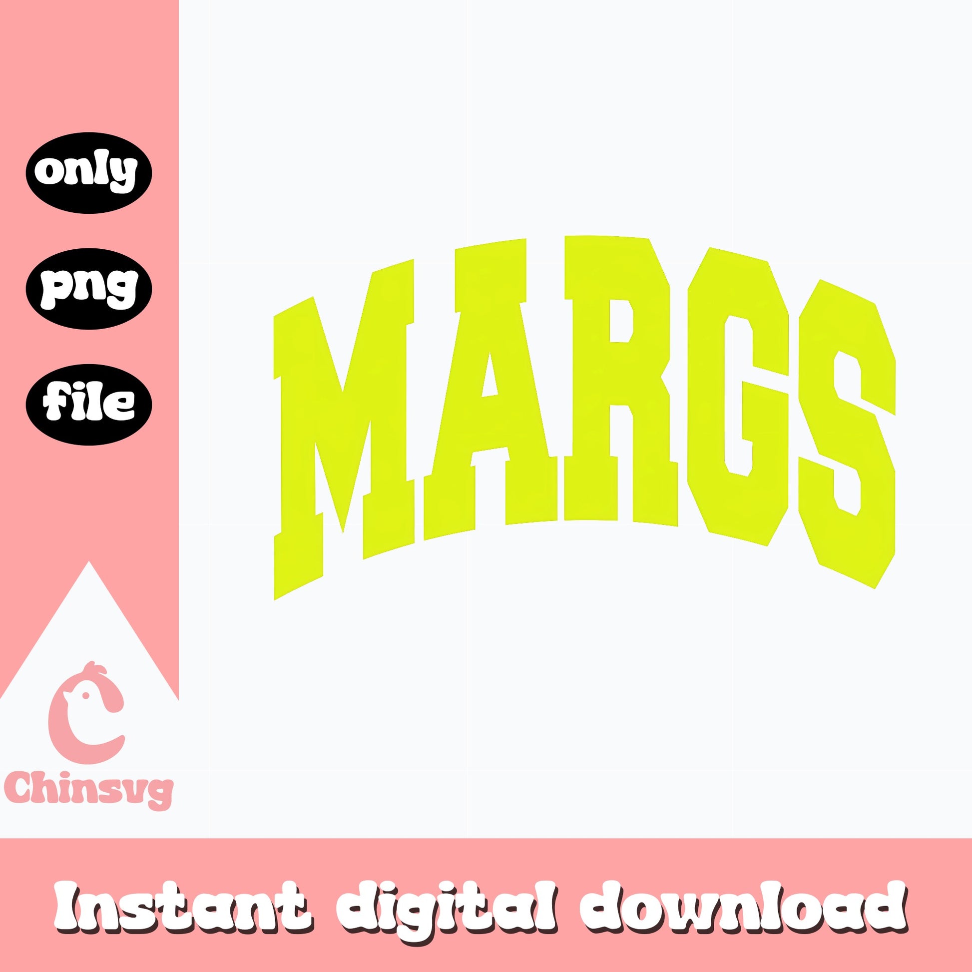 Margs Arch PNG, Margarita Varsity Letter, Funny Drink PNG
