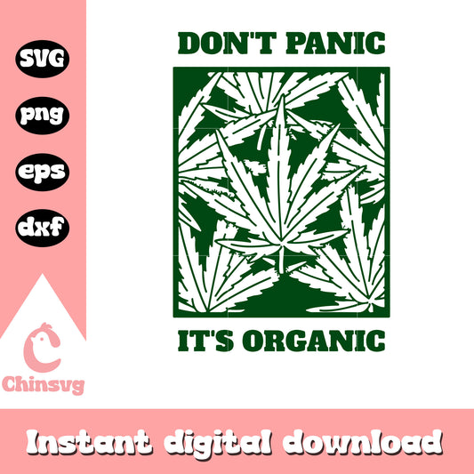 Marijuana tree don't panic its organic svg, Marijuana Tree svg