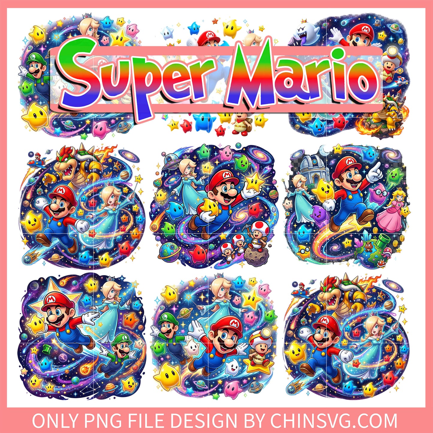 Mario and rosalina galaxy bundle png