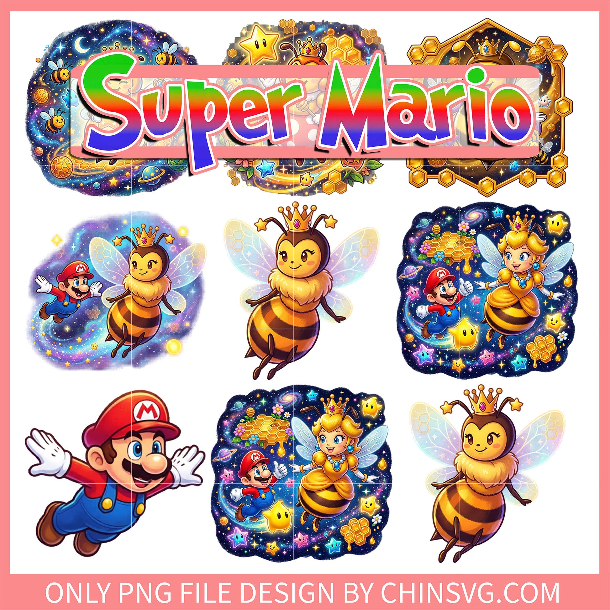 Mario honey queen galaxy bundle png