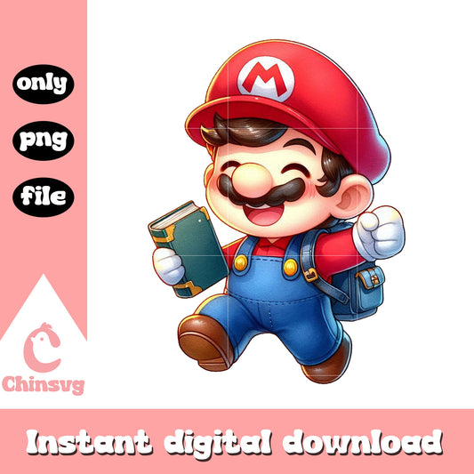 Mario character go to school png, cartoon schools png