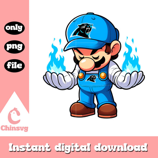 Mario design carolina panthers png, panthers nfl football​ png