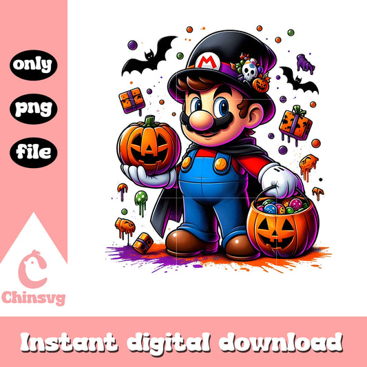 Mario hand candy happy halloween png, mario halloween png