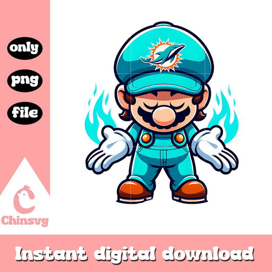 Mario miami dolphins design png, nfl miami dolphins​​ png