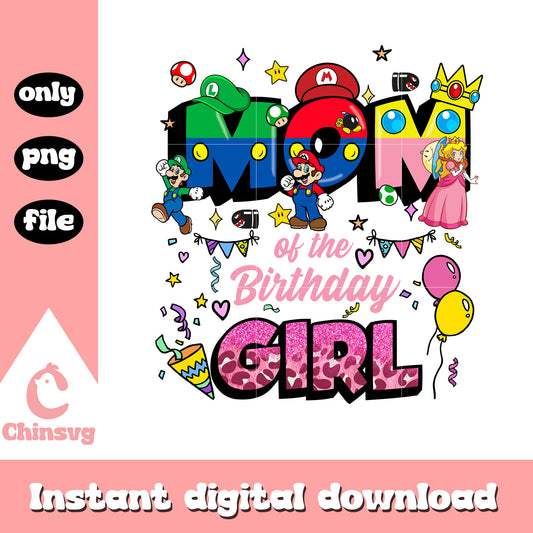 Mario mom of the birthday girl png, super mario png, birthday png