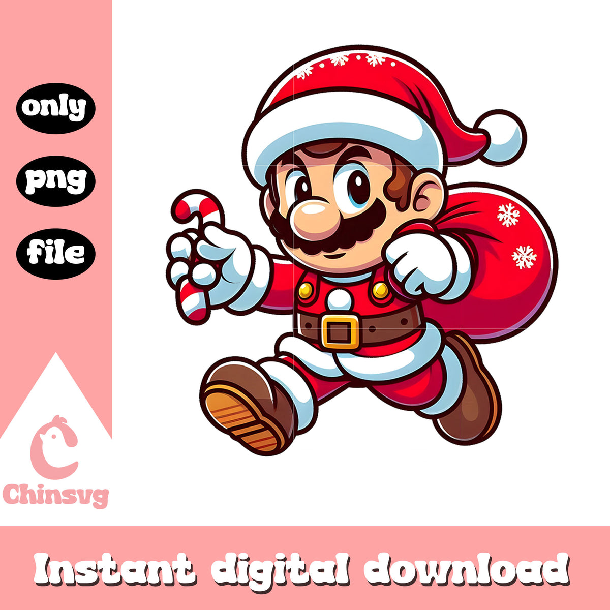 Mario santa claus christmas eve png, super mario png