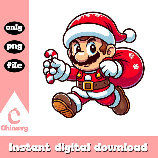 Mario santa claus christmas eve png, super mario png
