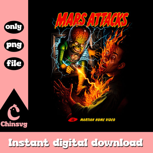 Mars attacks martian home video movie png, best 80s movies png