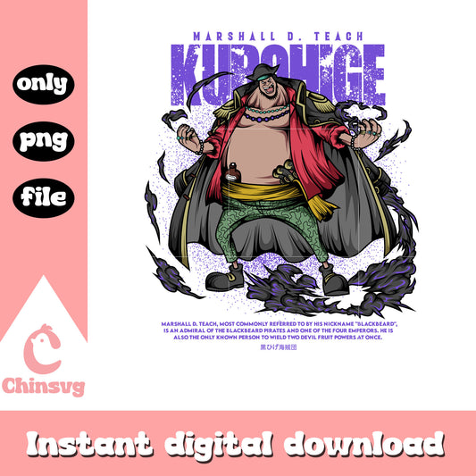 Marshall d teach kurohige png, one piece anime png, cartoon png