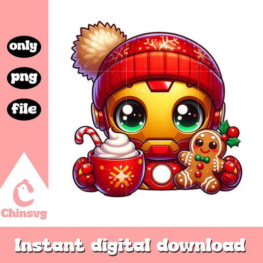 Marvel iron man character christmas cup png, ironman marvel png