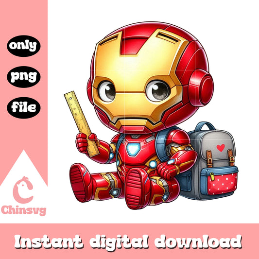 Marvel iron man character go to school png, power school png