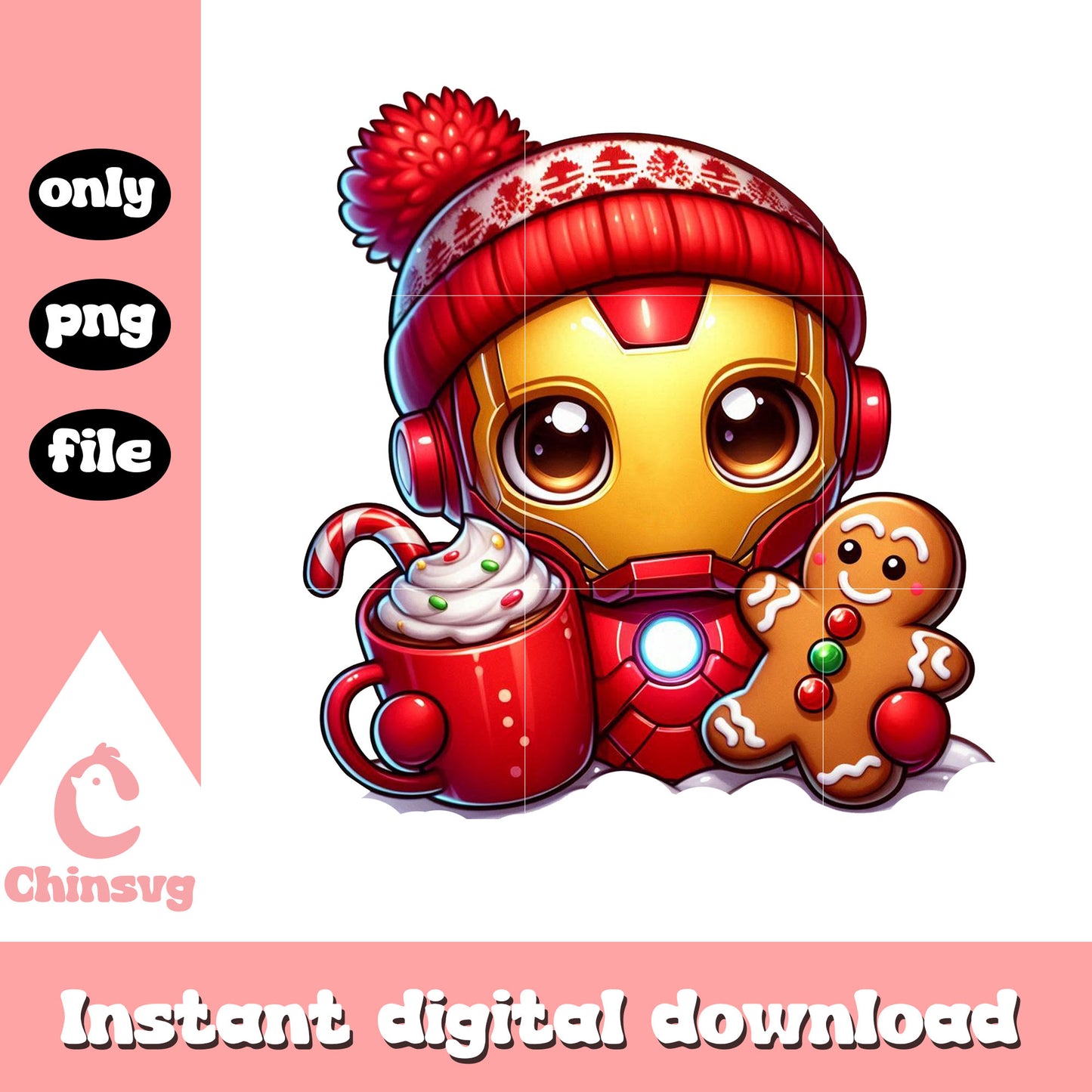 Marvel iron man christmas gingerbread png, ironman png