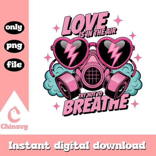 Mask love Iis in the air design png, love png, valentine png