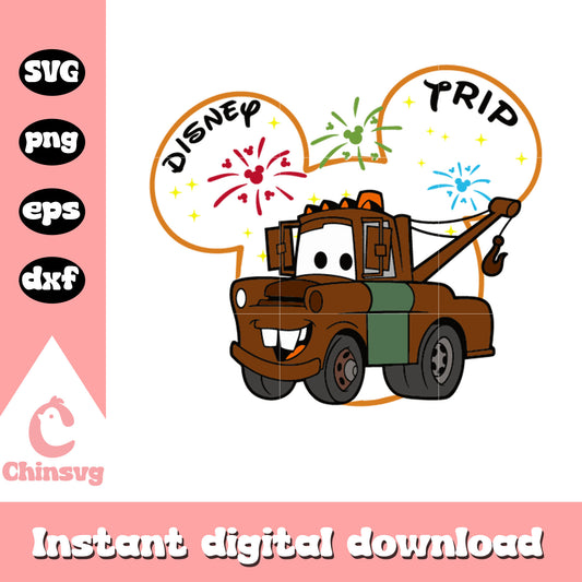 Mater character disney trip svg, disney cars svg, disney trip svg