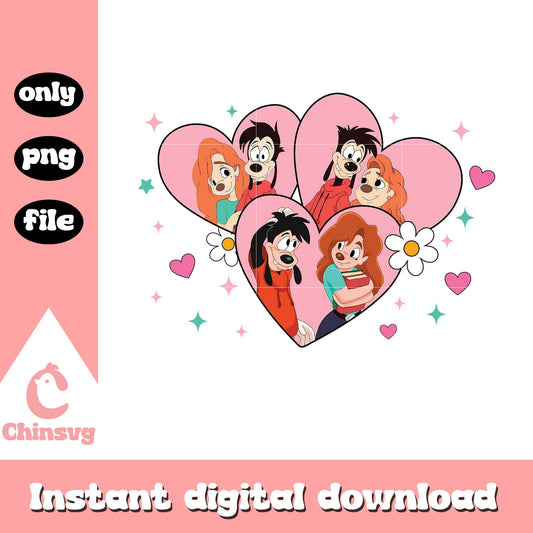 Max and Roxanne love valentine png, disney valentine png