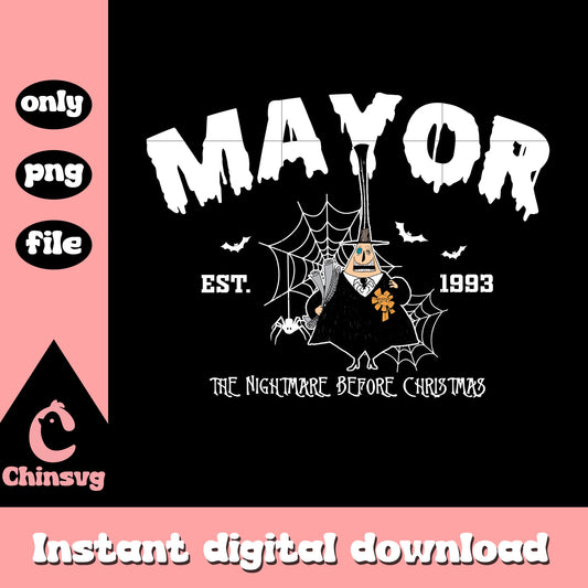 Mayor est 1993 nightmare clipart png, night before christmas mayor png