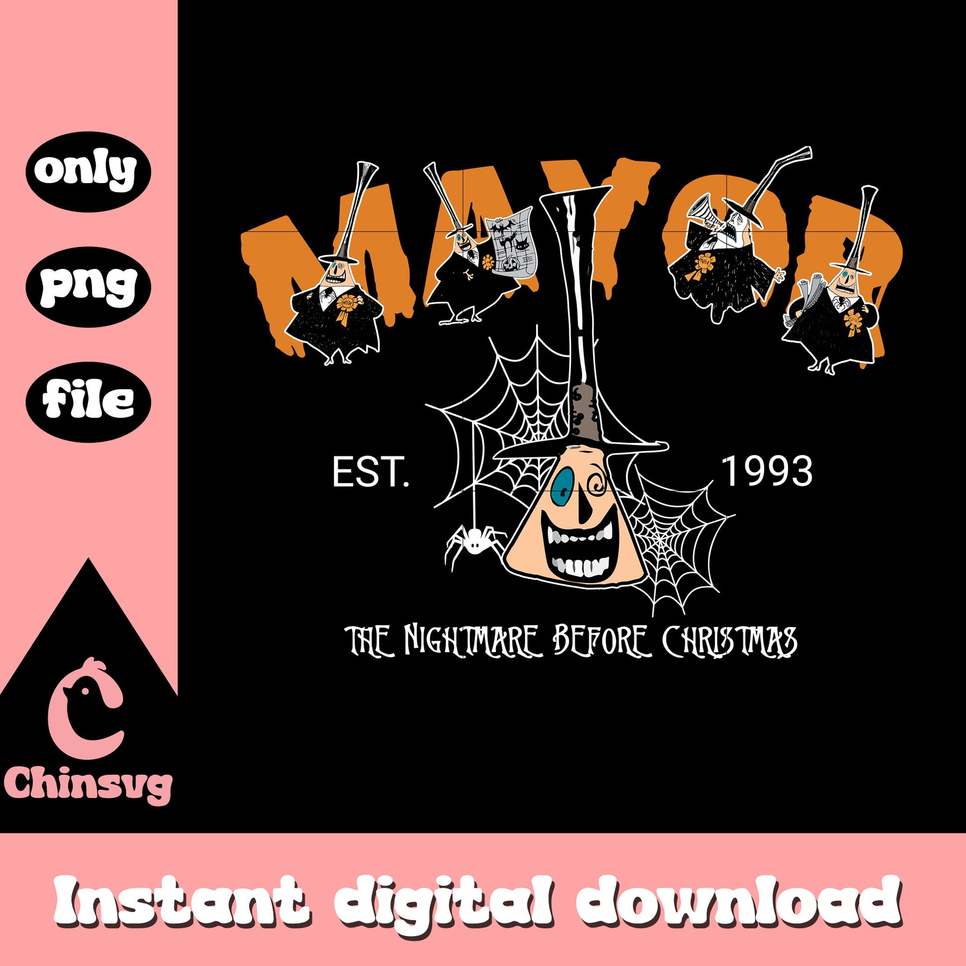 Mayor face est 1993 nightmare design png, mayor nightmare before png