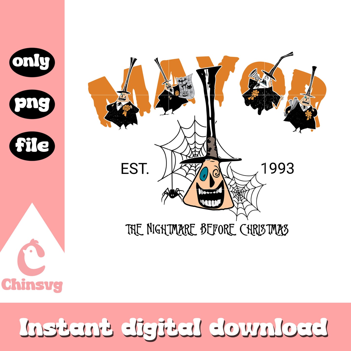 Mayor face est 1993 nightmare png, nightmare before christmas mayor face png