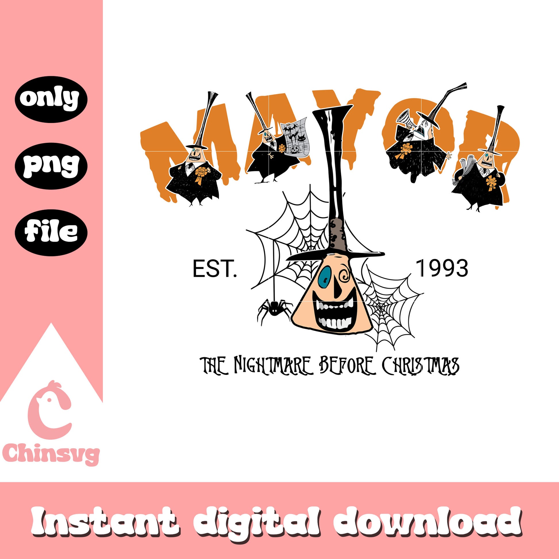 Mayor face est 1993 nightmare png, nightmare before christmas mayor face png