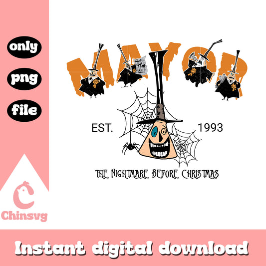 Mayor face est 1993 nightmare png, nightmare before christmas mayor face png