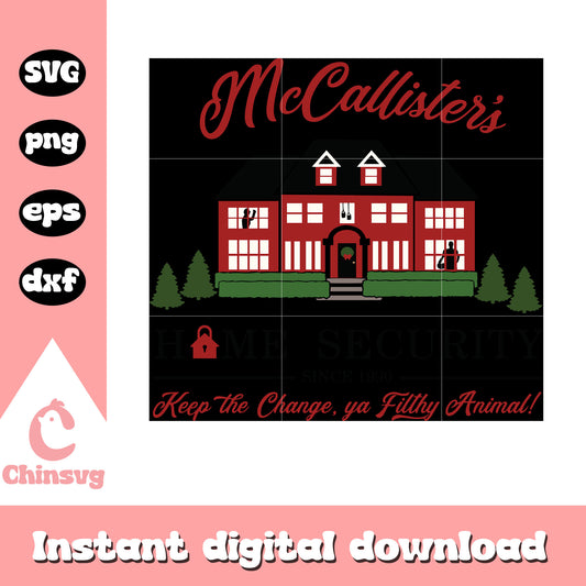 Mccallister's home security design svg, Mccallister's home svg