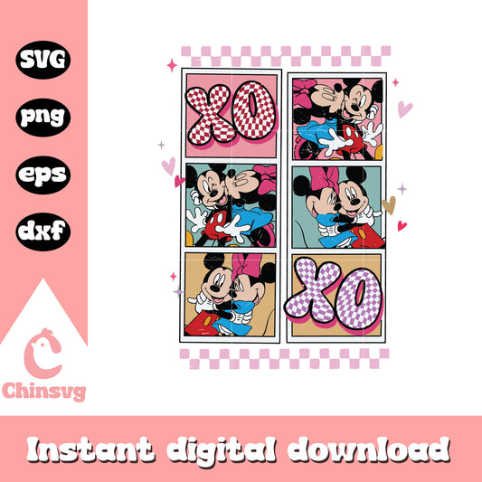 Mcikey Minnie photograph xoxo desgin svg, disney couple svg