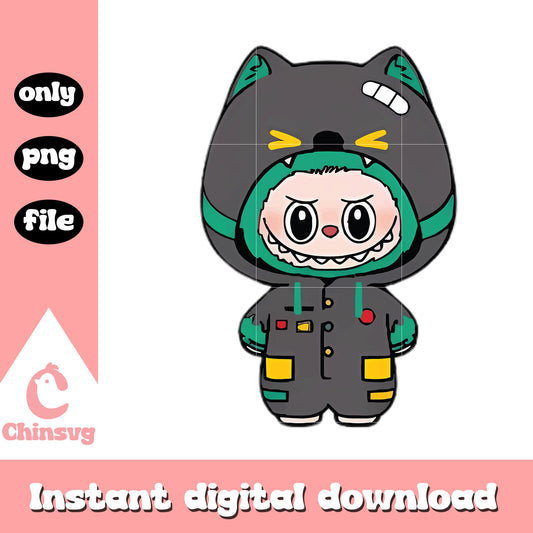 Mecha cat labubu cute doll design png, labubu clothing png