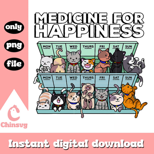 Medicine for happiness png, cute cats png, cute animals png