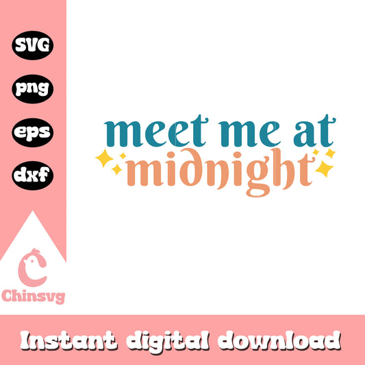 Meet me at midnight colorful svg, typeface design svg, Taylor Swift svg
