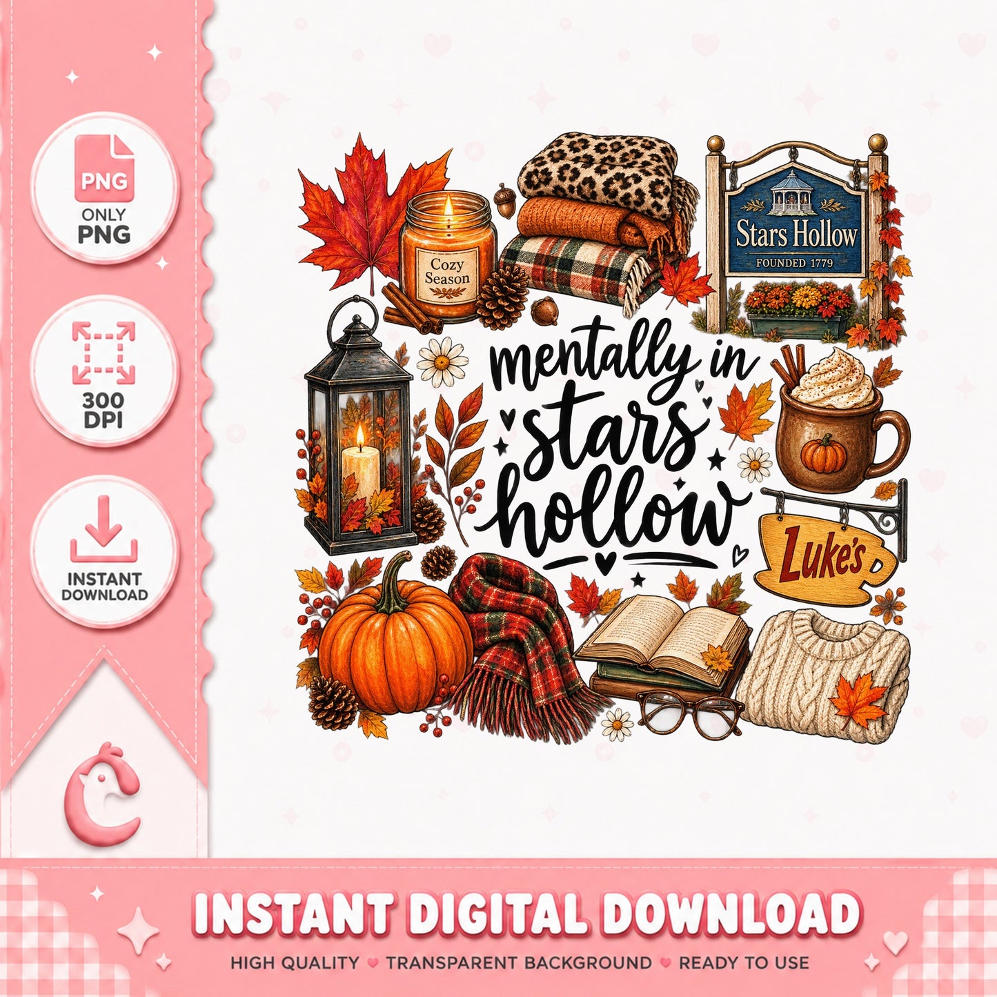 Mentally In Stars Hollow PNG, Gilmore Girls Fall Vibes, Autumn PNG