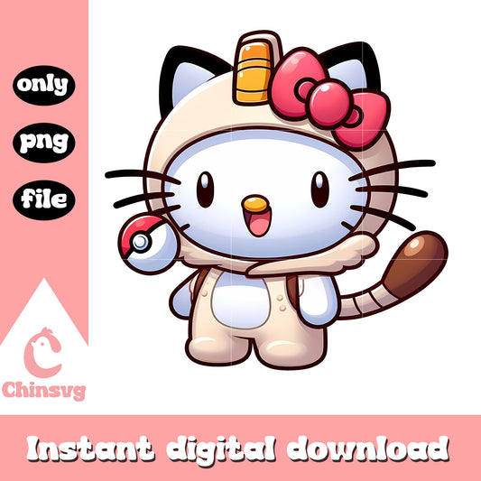 Meowth Pokemon x kitty cat costume png, sanrio hello kitty png